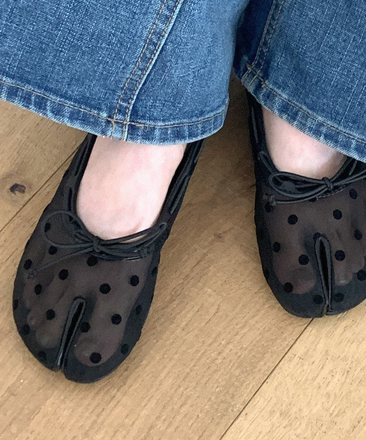 メッシュドットフラットシューズ DOTTED