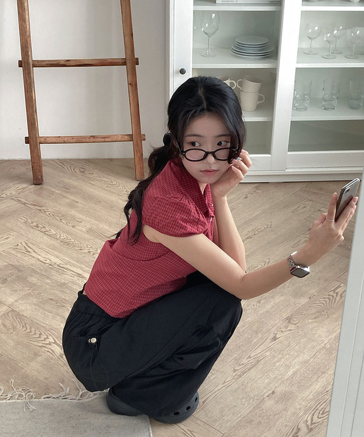 バンディングナイロンスカートパンツ BLACK