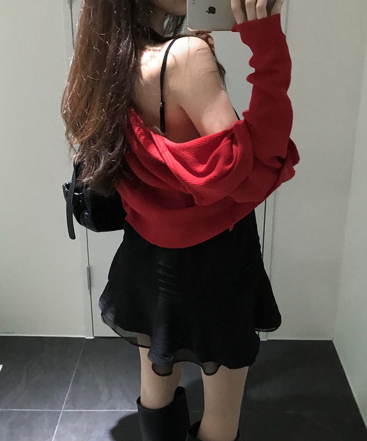 デイリーサマーニットカーディガン(7color) RED