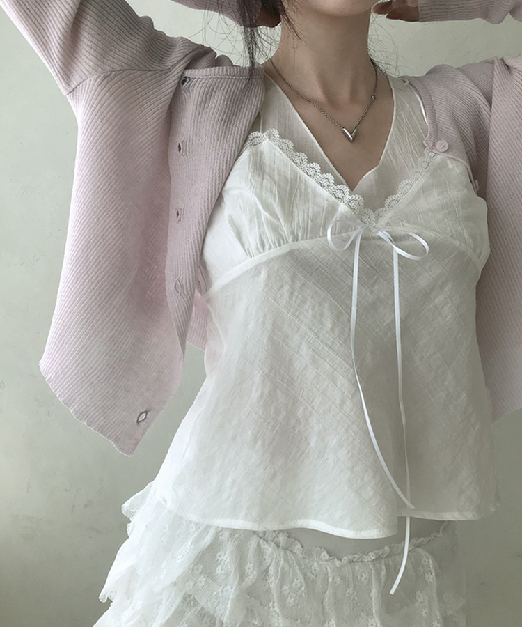 デイリーサマーニットカーディガン(7color) PINK