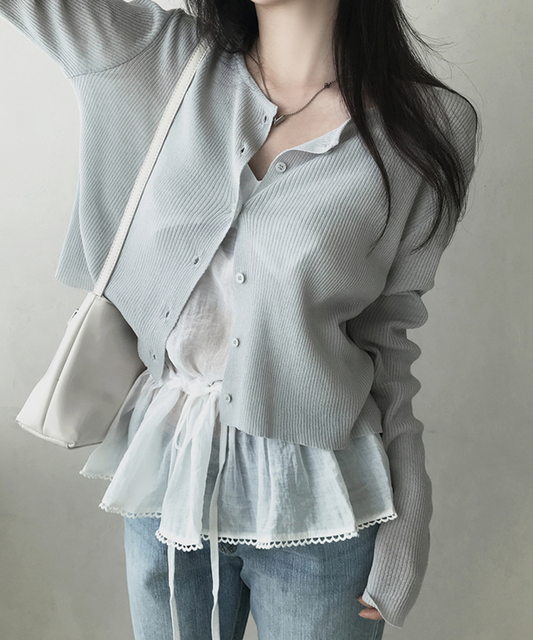 デイリーサマーニットカーディガン(7color) GREY