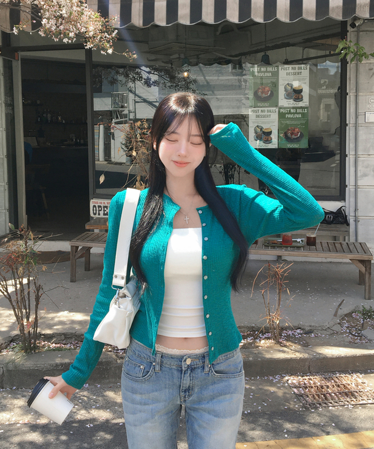 헨드 버클 스퀘어 숄더백 아이보리
