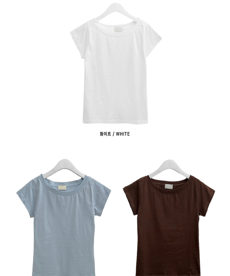 ラウンドスリムベーシック半袖Tシャツ(5color)