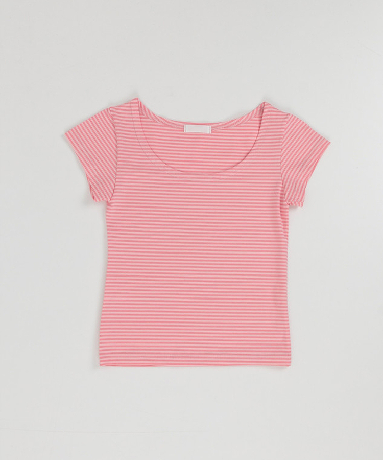 ストライプラウンド半袖Tシャツ