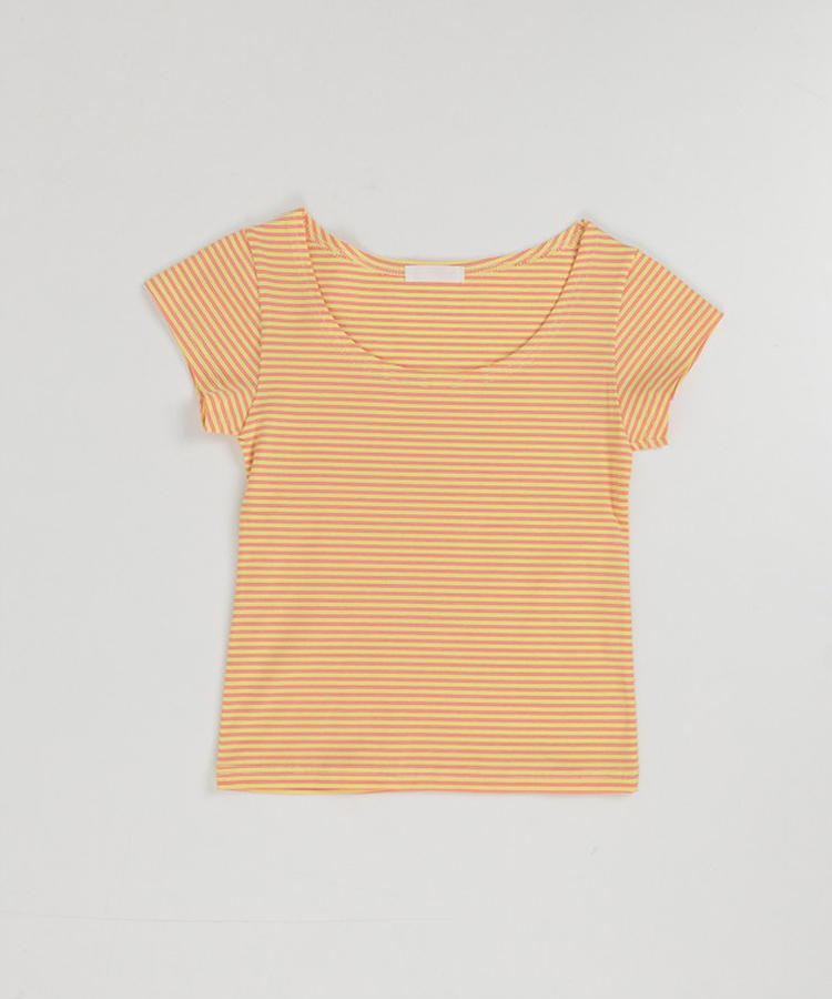 ストライプラウンド半袖Tシャツ