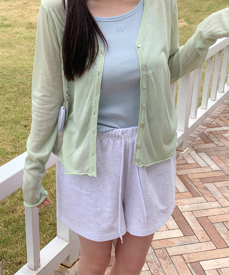 スウェットショートバンドパンツ WHITE MELANGE
