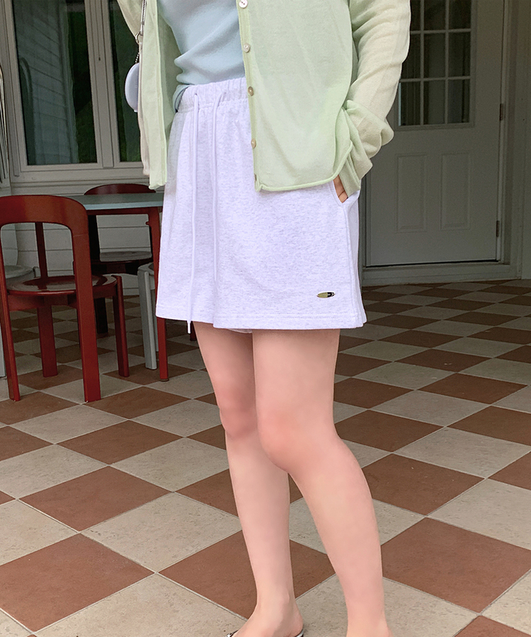 スウェットショートバンドパンツ WHITE MELANGE