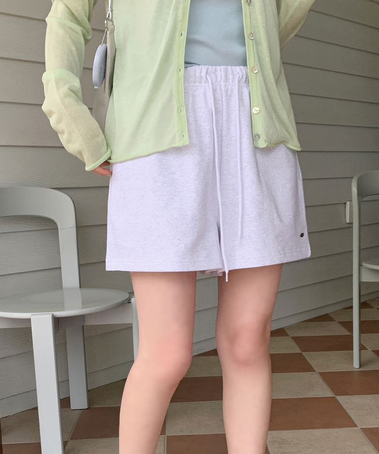 スウェットショートバンドパンツ WHITE MELANGE