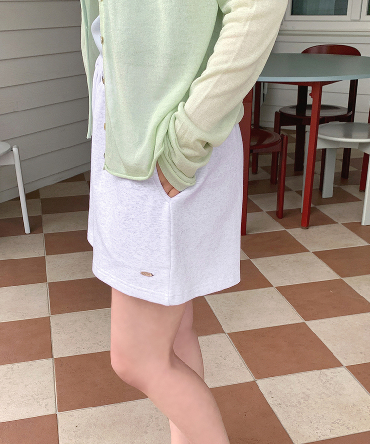 スウェットショートバンドパンツ WHITE MELANGE