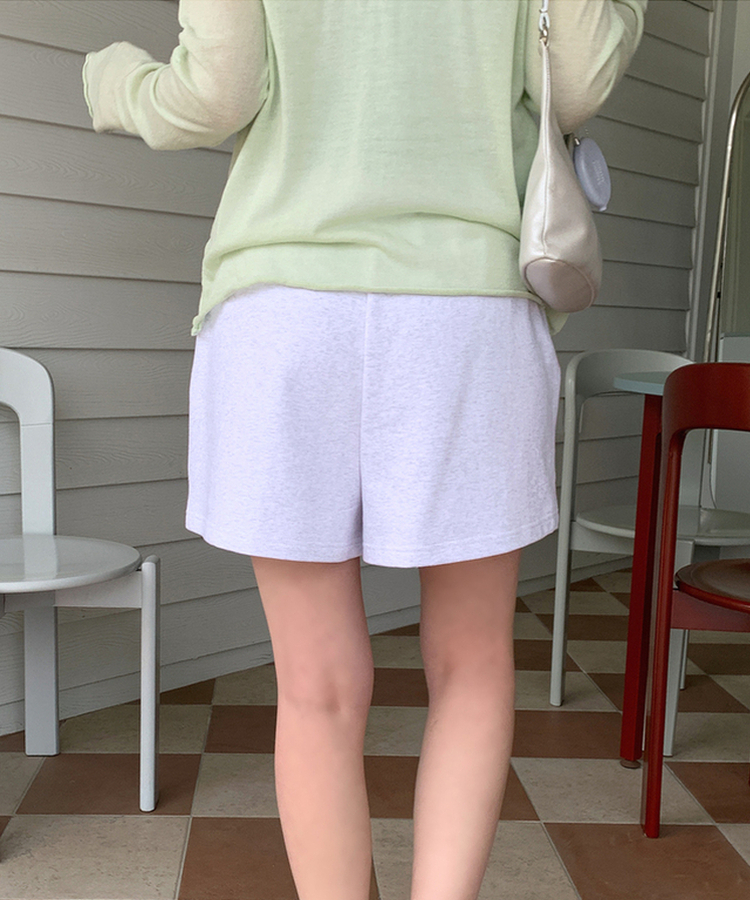 スウェットショートバンドパンツ WHITE MELANGE