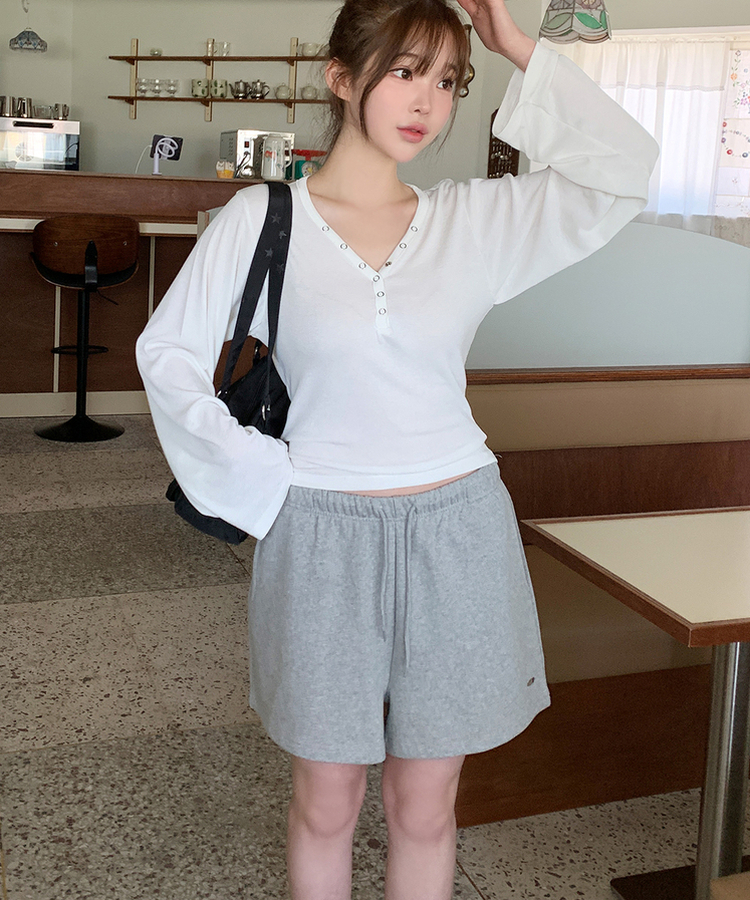 スウェットショートバンドパンツ MELANGE GRAY