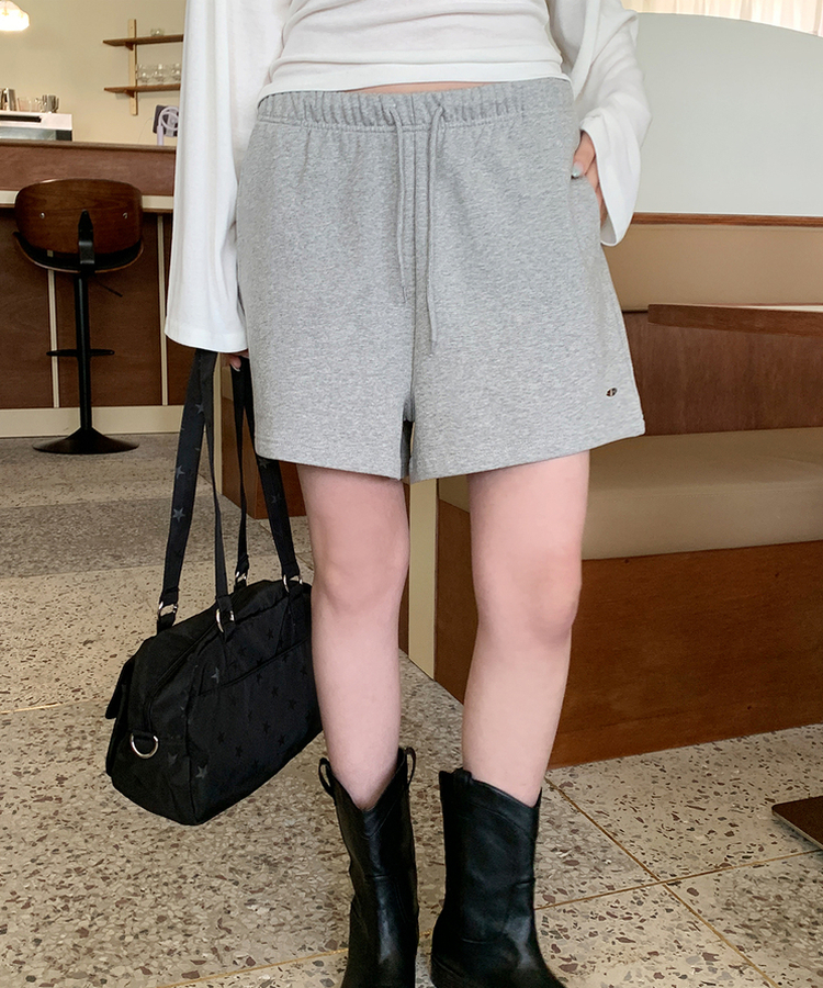 スウェットショートバンドパンツ MELANGE GRAY