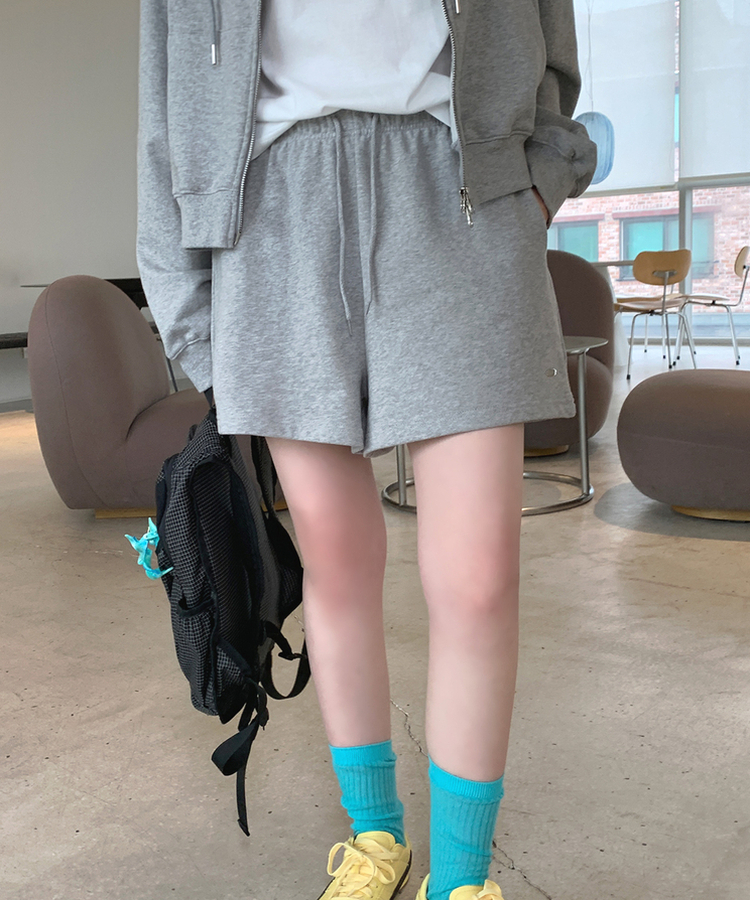 スウェットショートバンドパンツ MELANGE GRAY