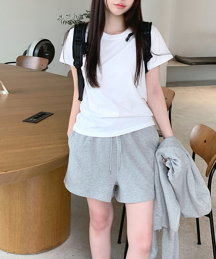 スウェットショートバンドパンツ MELANGE GRAY