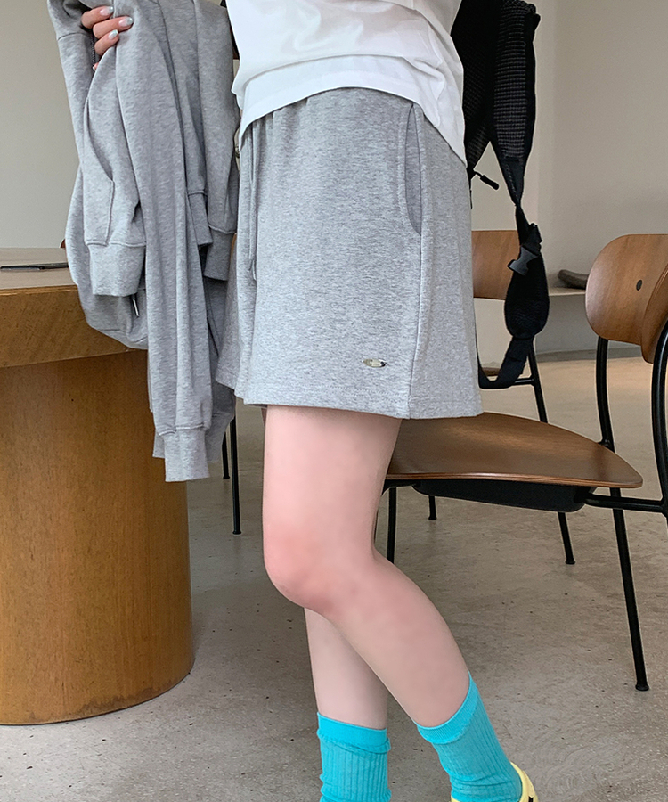 スウェットショートバンドパンツ MELANGE GRAY