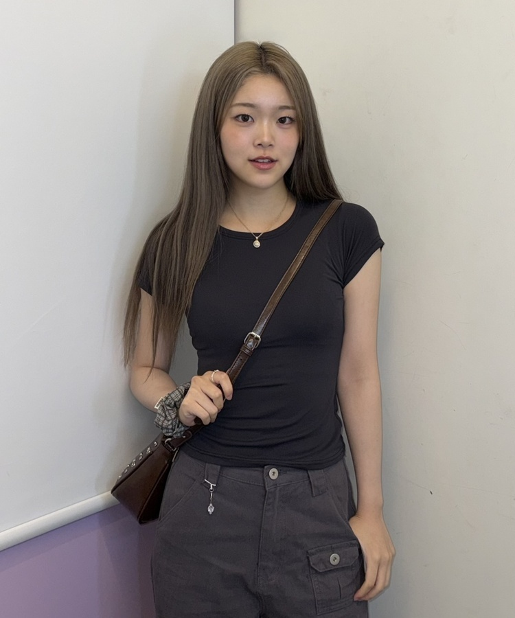 スリム半袖Tシャツ CHARCOAL