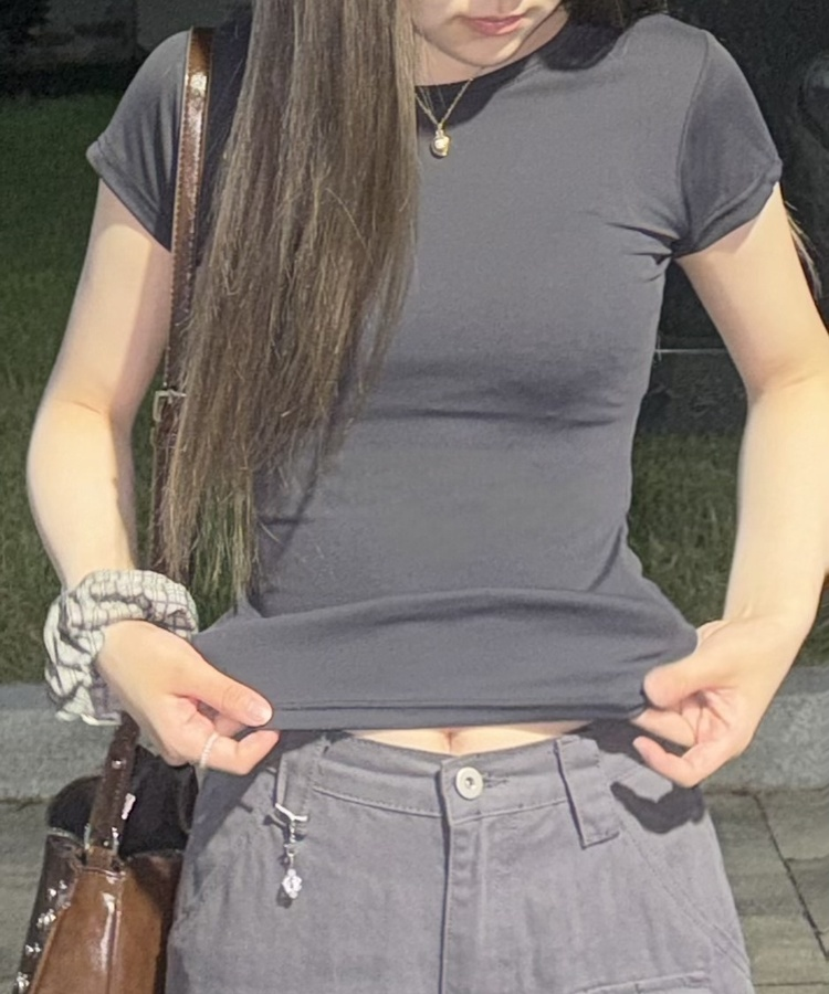 スリム半袖Tシャツ CHARCOAL