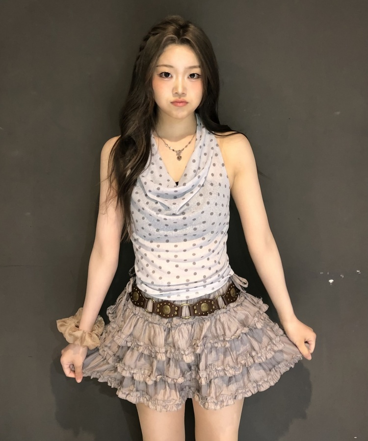 フリルティアードミニスカート GRAY