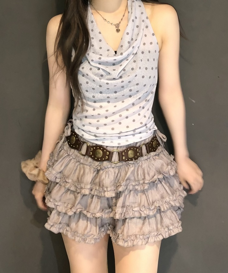 フリルティアードミニスカート GRAY