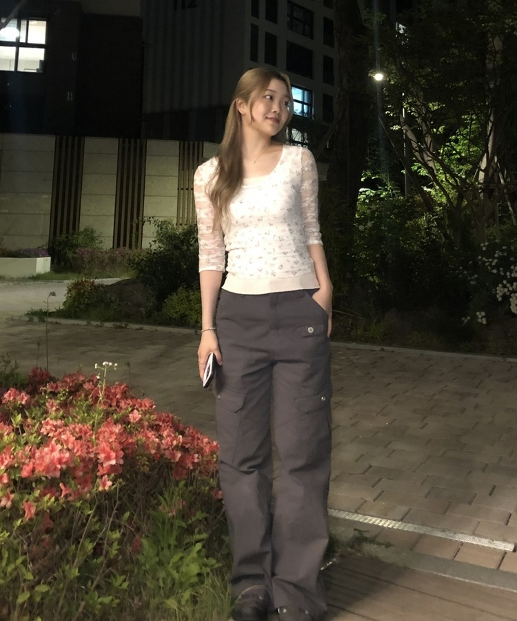부츠컷 카고 팬츠 차콜