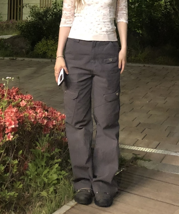 부츠컷 카고 팬츠 차콜