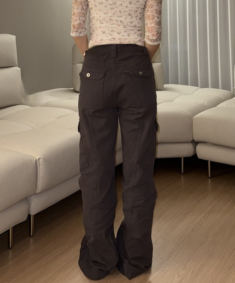 부츠컷 카고 팬츠 차콜