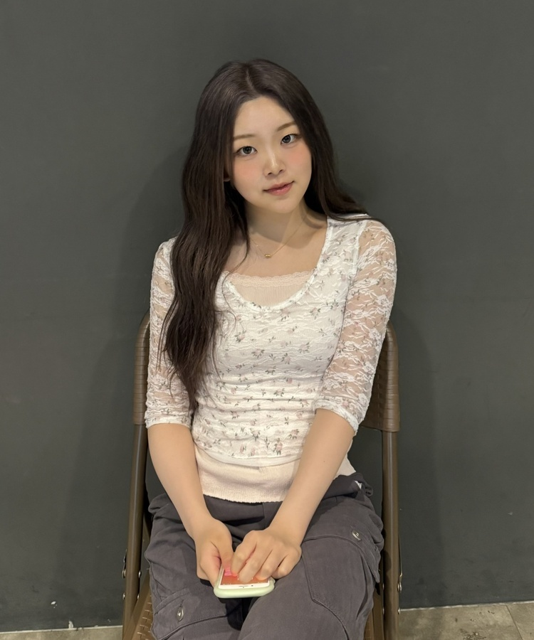 플라워 레이스 7부 탑 IVORY