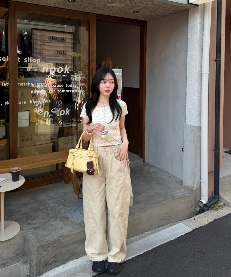 フラワーレース半袖Tシャツ IVORY