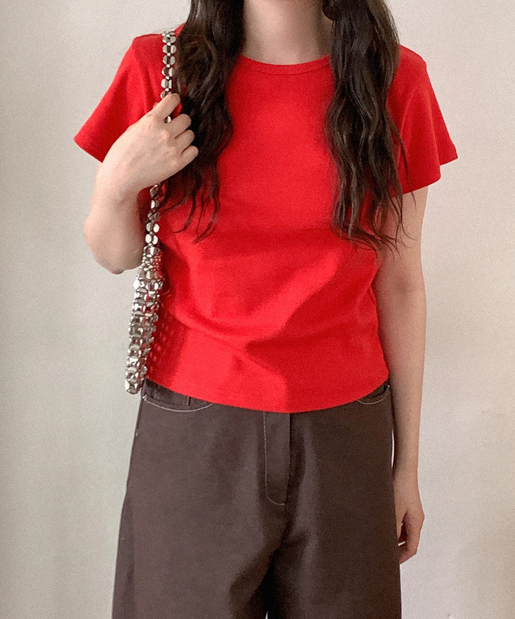 コットン半袖Tシャツ(8color) RED