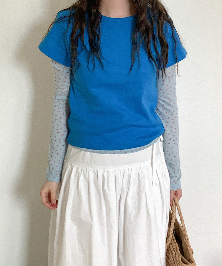 コットン半袖Tシャツ(8color) BLUE