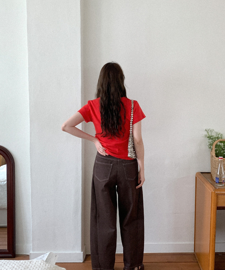 コットン半袖Tシャツ(8color) RED