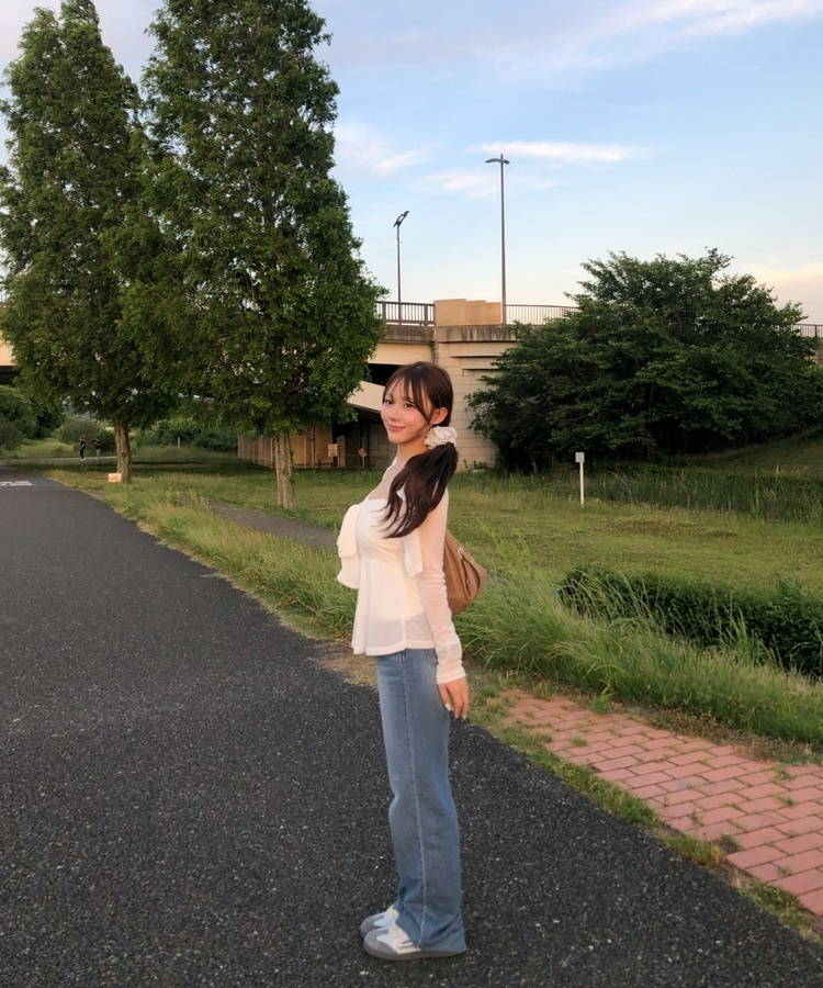 루즈 와이드 스트레이트 데님 팬츠 진청