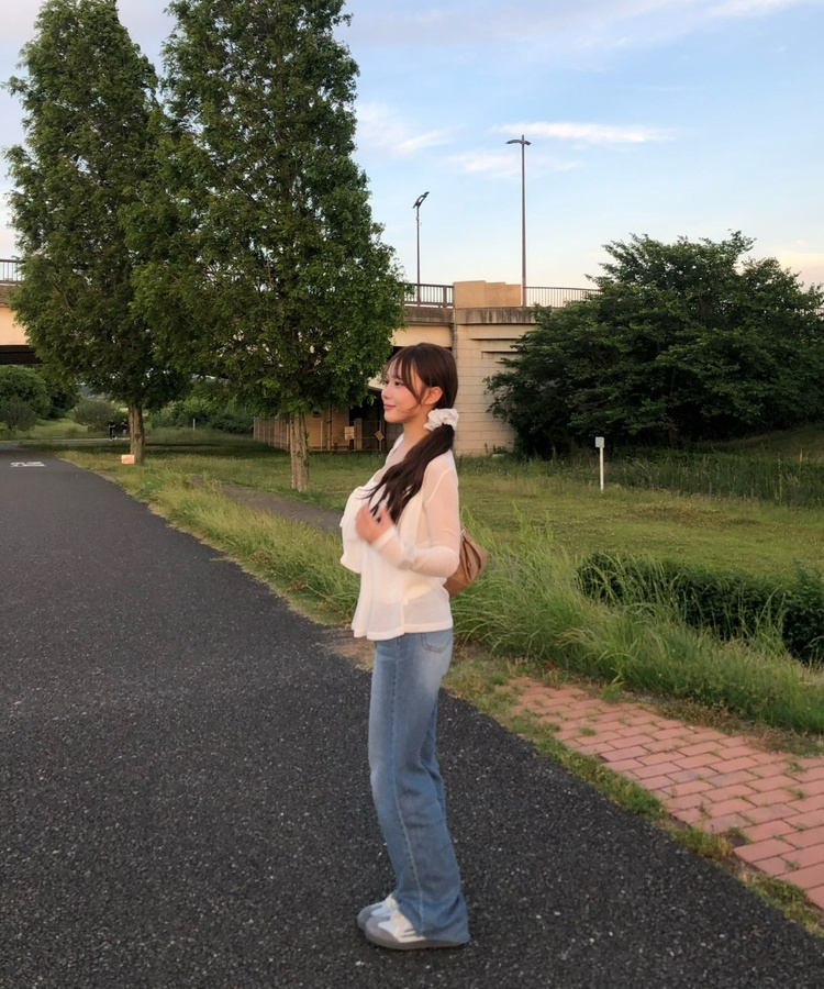 루즈 와이드 스트레이트 데님 팬츠 진청