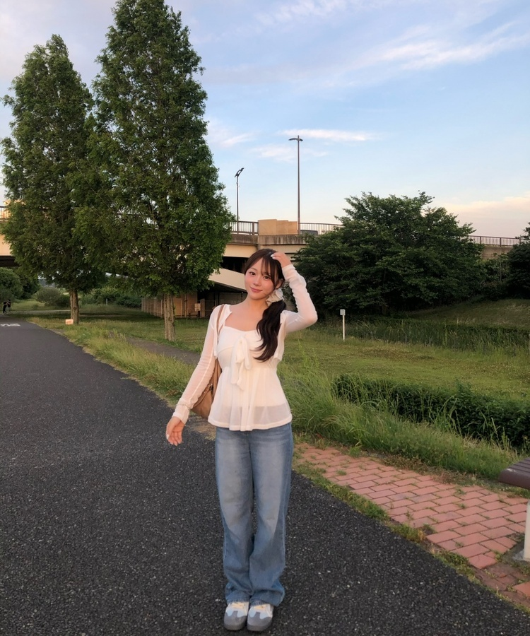 루즈 와이드 스트레이트 데님 팬츠 진청