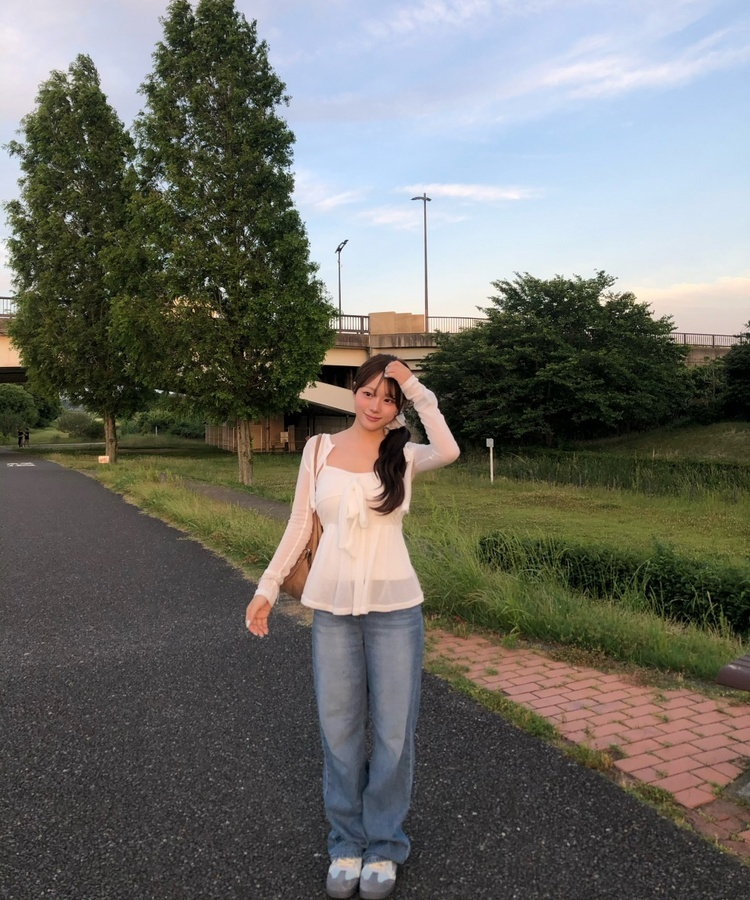루즈 와이드 스트레이트 데님 팬츠 진청