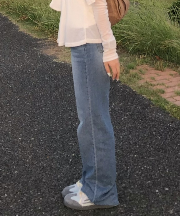 루즈 와이드 스트레이트 데님 팬츠 진청
