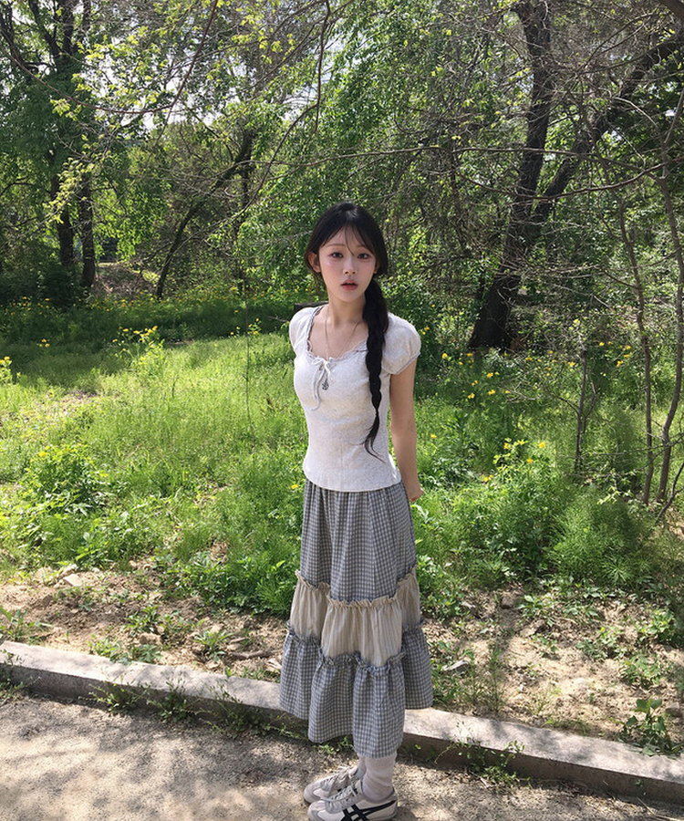 大人かわいい服 チェック柄ミディフレアスカート スカート|大人 