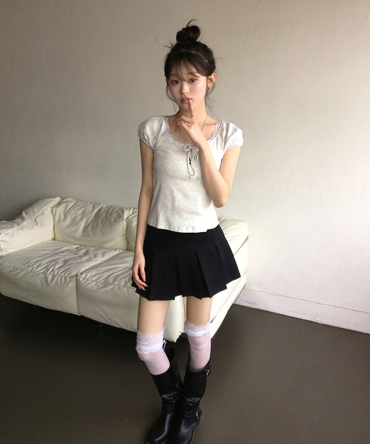 パフレースTシャツ IVORY