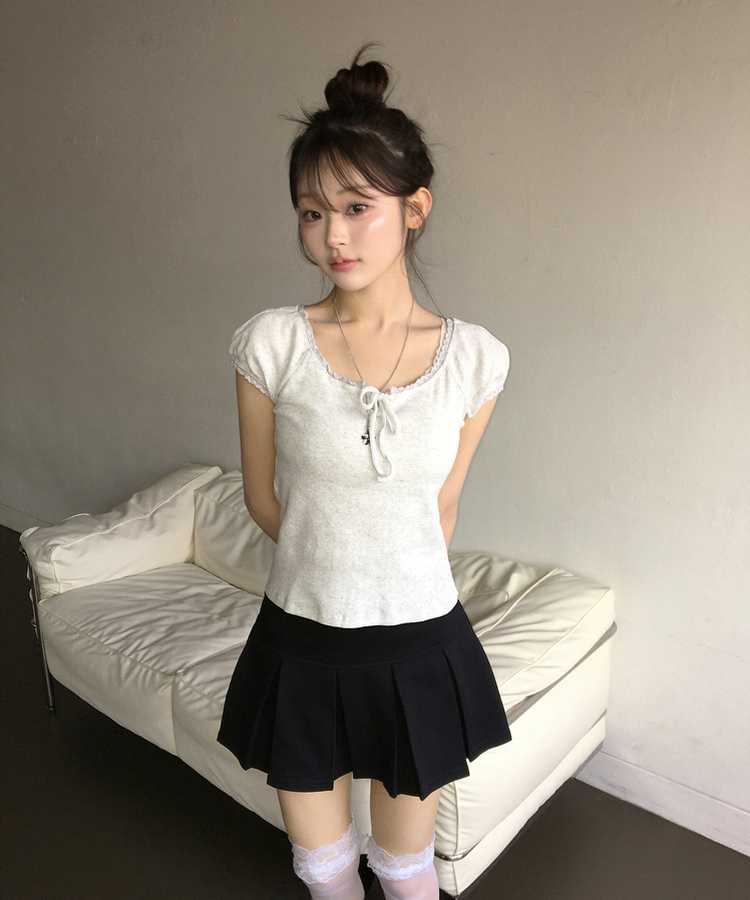 パフレースTシャツ IVORY