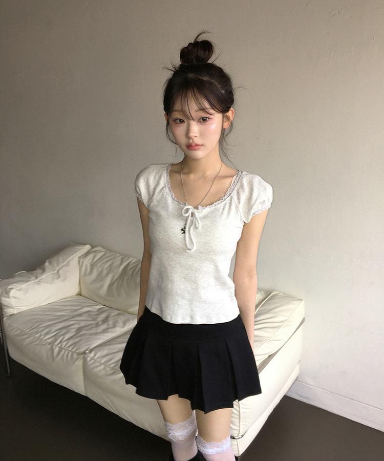 パフレースTシャツ IVORY