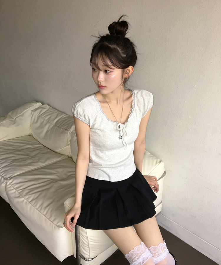 パフレースTシャツ IVORY