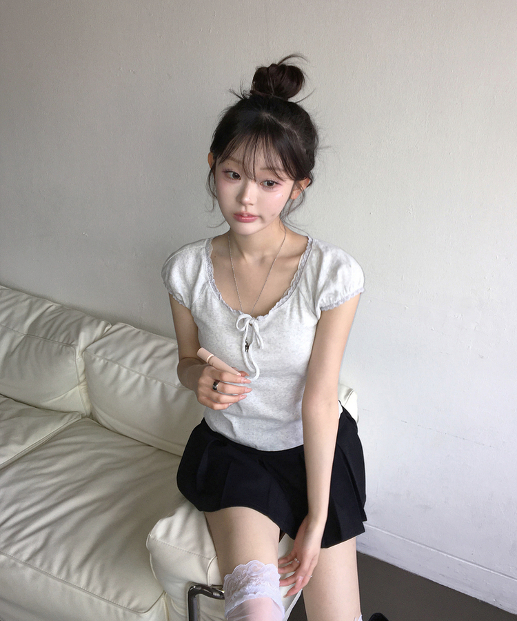 パフレースTシャツ IVORY