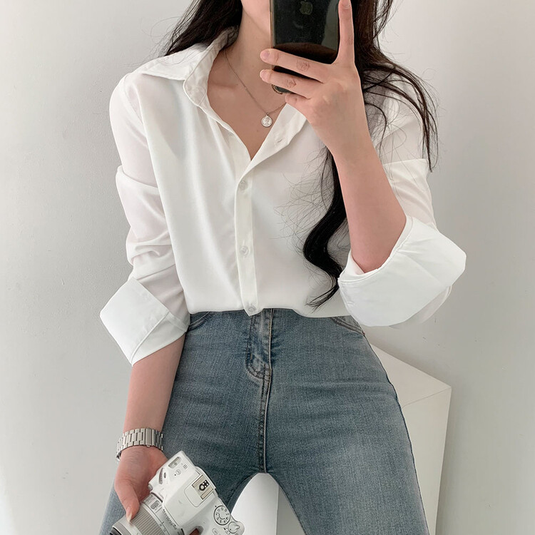 全12色ベーシックシャツ WHITE