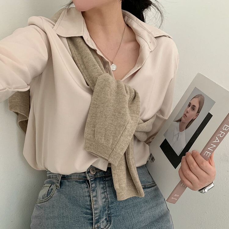 全12色ベーシックシャツ LIGHT BEIGE
