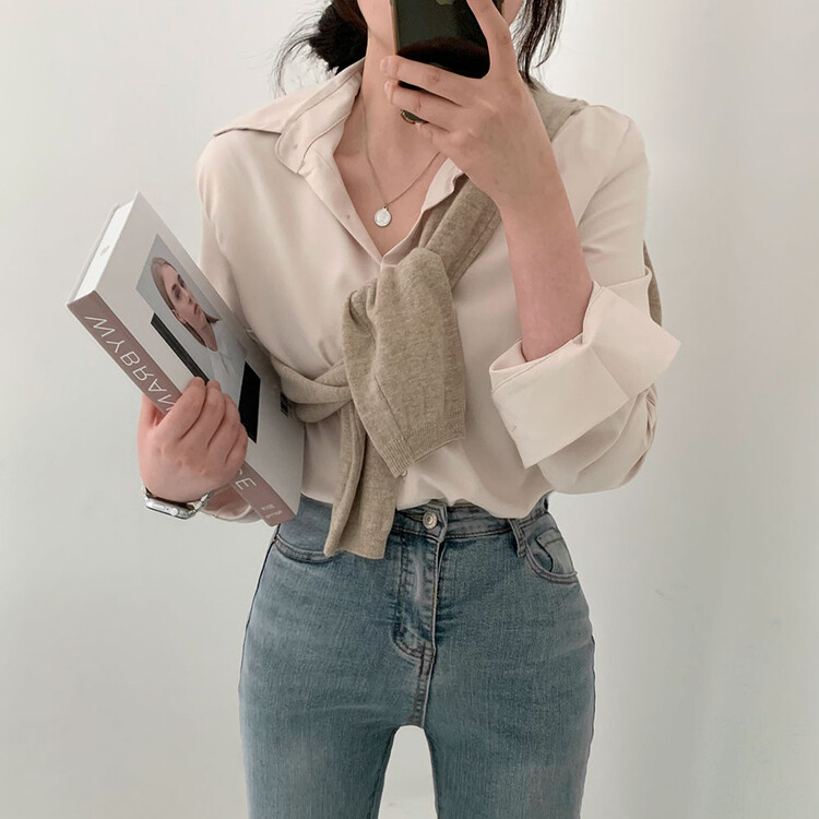 全12色ベーシックシャツ LIGHT BEIGE