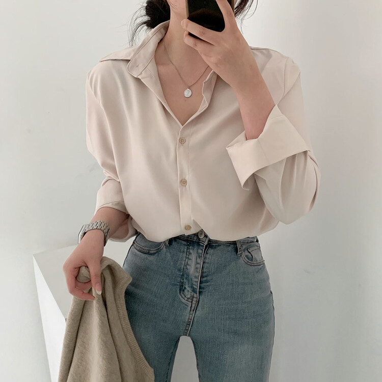 全12色ベーシックシャツ LIGHT BEIGE