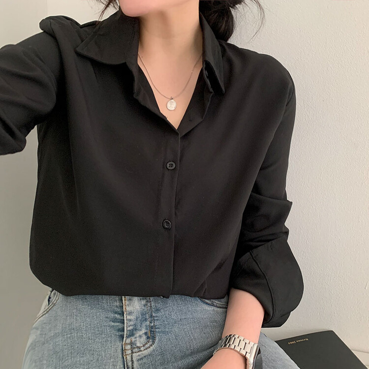 全12色ベーシックシャツ BLACK