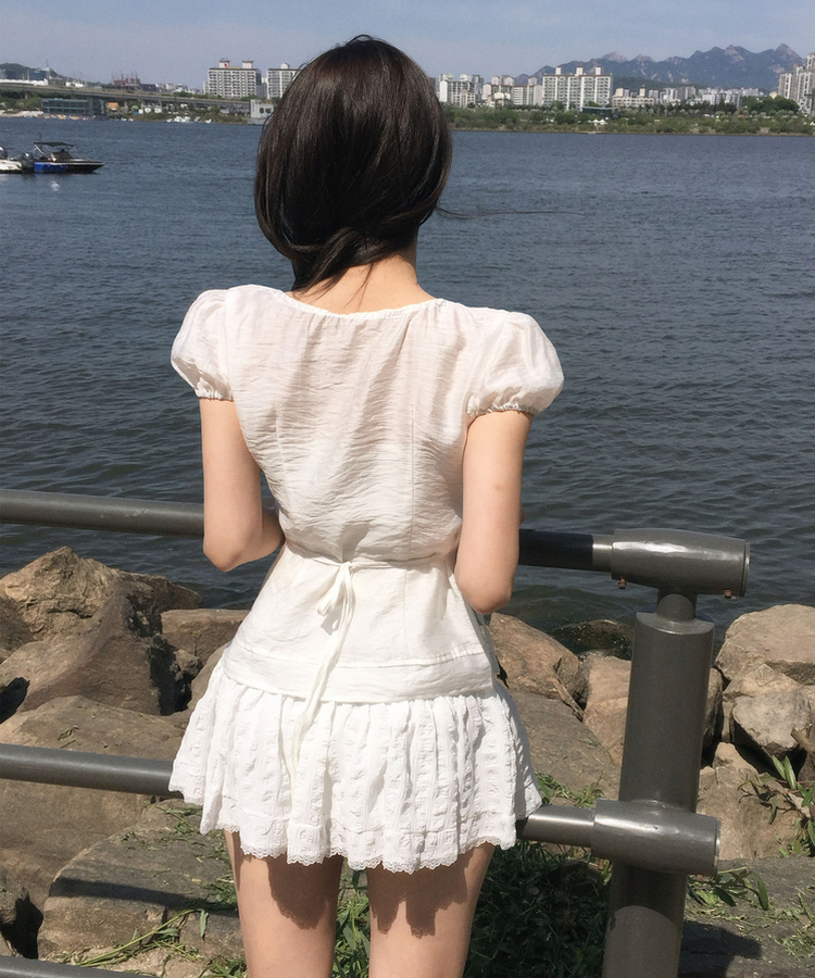 レースフリルミニスカート WHITE
