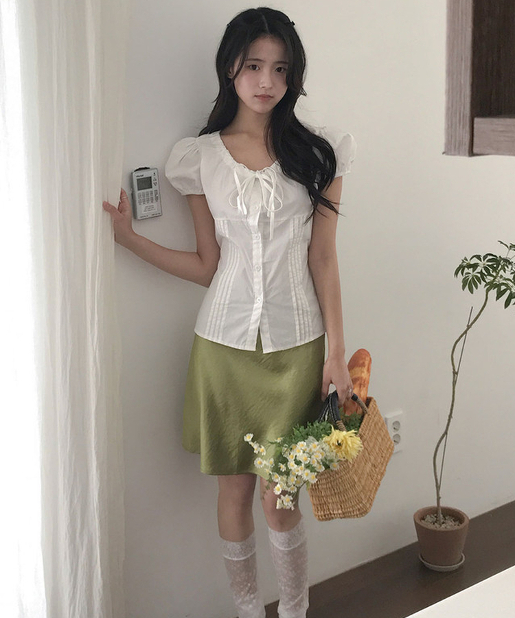 cccmalie パフスリーブ半袖ブラウス　白 cccmalie パフスリーブ半袖 ブラウス ホワイトの通販 by haru's shop