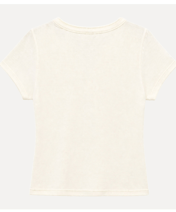 Vネックボタン半袖Tシャツ(7color)